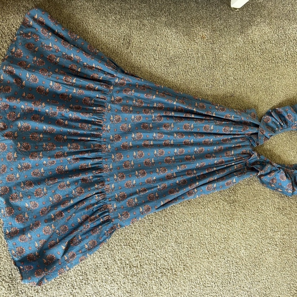 Mango Blue Ruffled Tiered Maxi Sundress - Picture 10 of 10